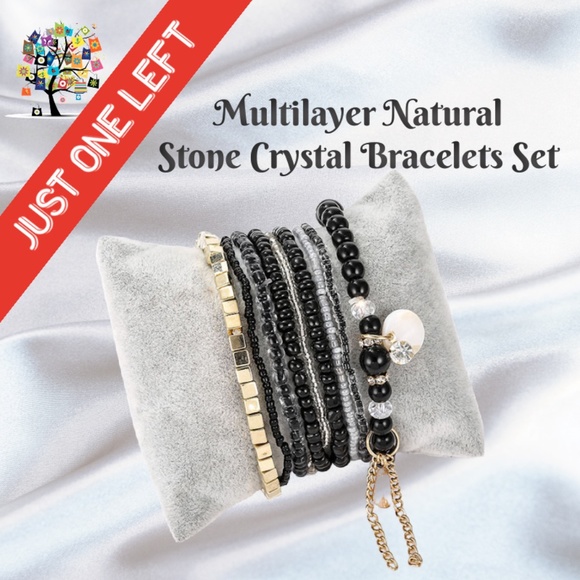 Dragonfly Spirit Design Jewelry - Boho Multilayer Natural Stone Crystal Set